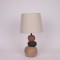 TABLE LAMP, WITH LINEN SHADE, CERAMIC, BROWN-GREY, 25x45cm 814-50019