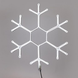 SNOWFLAKE, 5m NEON LED ROPE LIGHT, 2-WAY, WHITE LED, 59x50cm, IP44 600-23114