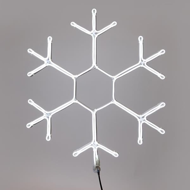 SNOWFLAKE, 5m NEON LED ROPE LIGHT, 2-WAY, WHITE LED, 59x50cm, IP44 600-23114