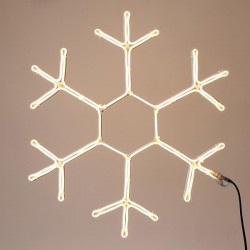 SNOWFLAKE, 5m NEON LED ROPE LIGHT, 2-WAY, WARM WHITE LED, 59x50cm, IP44 600-23115
