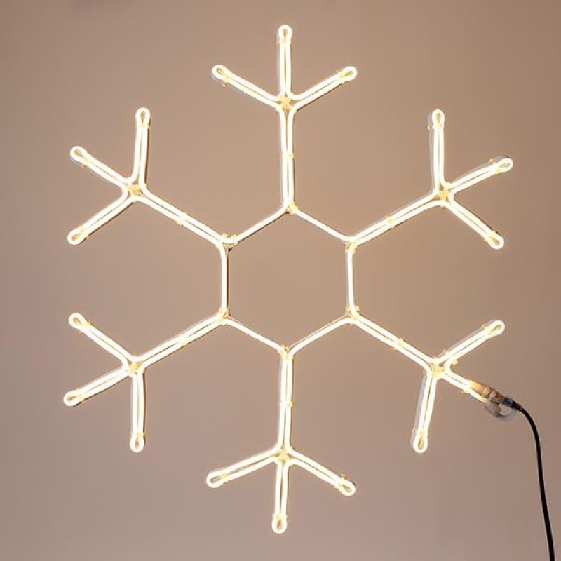 SNOWFLAKE, 5m NEON LED ROPE LIGHT, 2-WAY, WARM WHITE LED, 59x50cm, IP44 600-23115