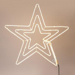TRIPLE STAR, 5m NEON LED ROPE LIGHT, 2-WAY, WARM WHITE LED, 60x60cm, IP44 600-23112