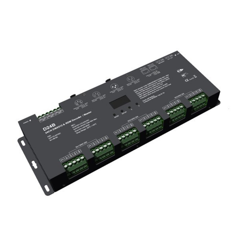 DMX512/RDM ДЕКОДЕР D24B RGBW 12-24VDC/24CH*4A