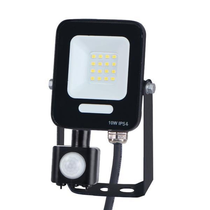 PROJECTOR LED SMD WITH ROTADED MOVEMENT DETECTOR 10W BLACK IP54 4000K PLUS 147-69061