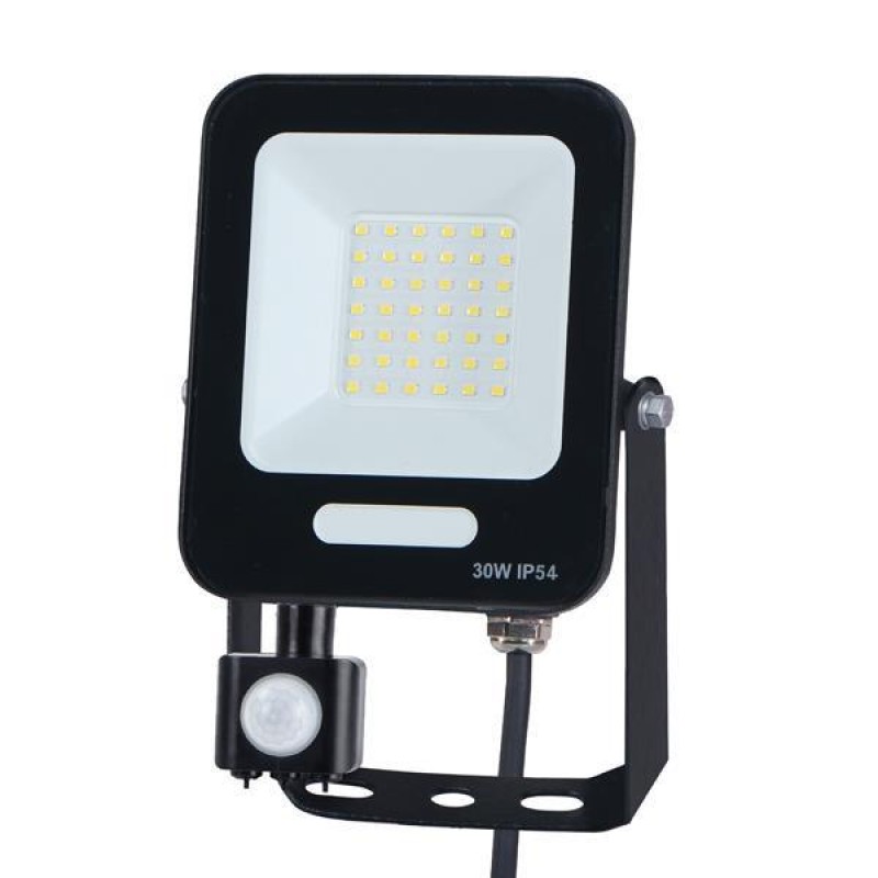 PROJECTOR LED SMD WITH ROTADED MOVEMENT DETECTOR 30W BLACK IP54 4000K PLUS 147-69067
