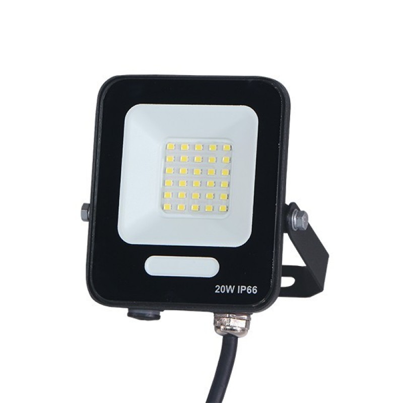 PROJECTOR LED SMD 20W BLACK IP66 3000K PLUS 60cm CABLE 147-69804