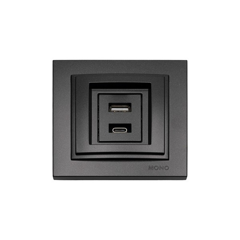 DESPINA USB SOCKET OUTLET 220V / 5V 2.4A FUME 152-10360