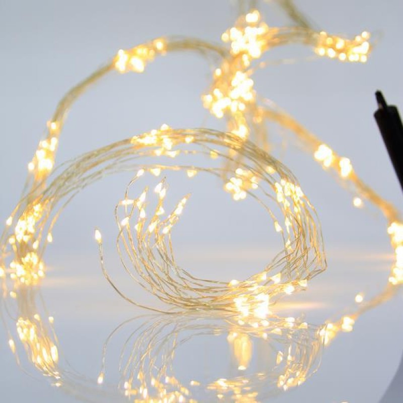 OCTOPUS, 250 ΜΙΝΙ LED, 6V, WITH 8 MULTIFUNCTIONS, WITH ADAPTOR, LEAD WIRE 500cm, SILVER COPPER WIRE, WARM WHITE LED, PER 10cm, IP44 600-11202