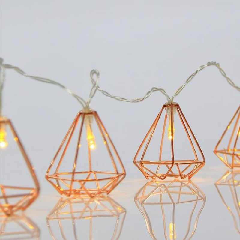 LINE, BATTERY OPERATED, 10 LED 5mm, WARM WHITE WITH BRONZE  METAL DECORATIVE, LEAD WIRE 50cm, PER 15cm, IP20 600-11266