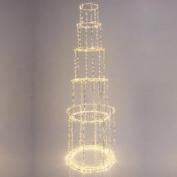 LIGHTED TOWER, 4350 WARM WHITE LED, WITH TRANSFORMER, SILVER COPPER WIRE, 163x40cm 600-22425