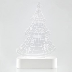 LIGHTED TREE PLEXI GLASS, 5 LED, BATTERY OPERATED, 13x5,5x22,5cm 600-40276