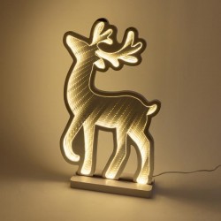 DEER 24,5x1,5x40cm, DECORATIVE DESIGN MIRROR WITH LED TAPE, ADAPTOR, 147 LED, WARM WHITE LED, LEAD WIRE 3m, IP20 600-46602
