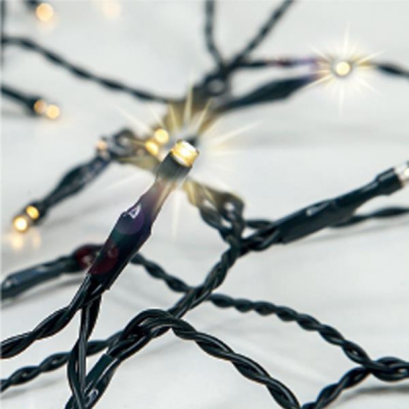 LINE, 600 LED 3mm, 31V, WITH 60 WARM WHITE FLASH LED, WITH ADAPTOR, GREEN WIRE, WARM WHITE LED, PER 5cm, IP44 601-11625