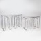 S/2 CONSOLE, METAL-MDF, SILVER COLOR, GLASS TOP MIRROR, 120x35x81cm, 100x30x70cm 810-00077