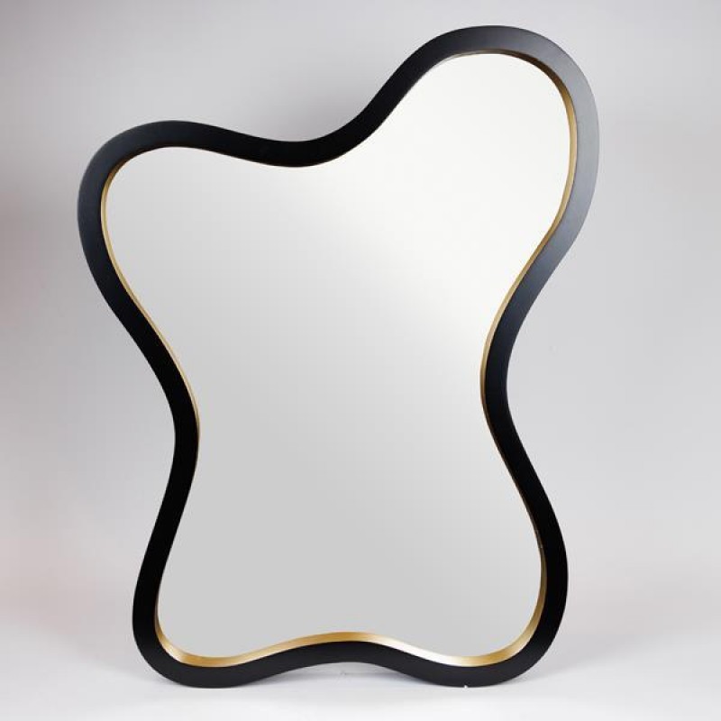 ОГЛЕДАЛО ДЪРВЕНО - MDF ЧЕРНО - ЗЛАТНО 68.8X90.4 CM