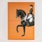 CANVAS WALL ART HORSE WITH RIDER ORANGE - BLACK 50x70cm 812-20023
