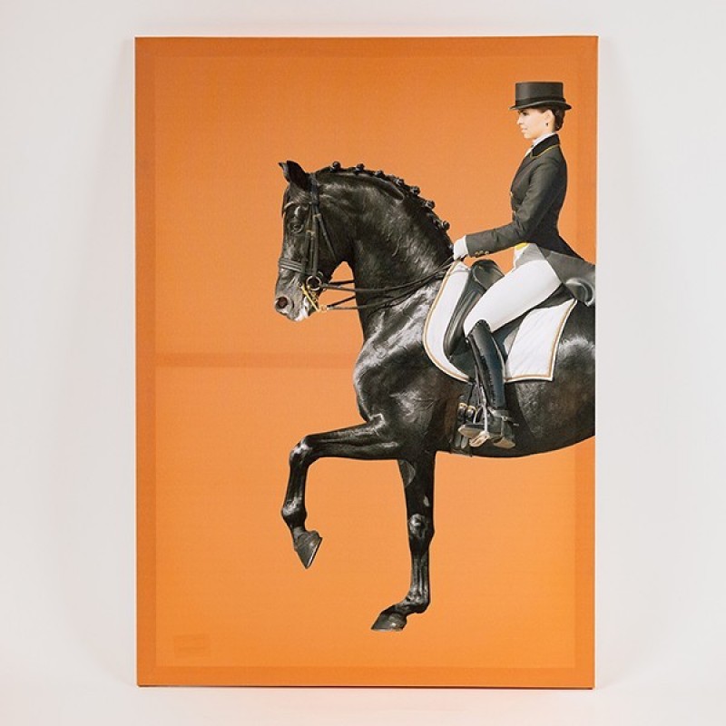 CANVAS WALL ART HORSE WITH RIDER ORANGE - BLACK 50x70cm 812-20023