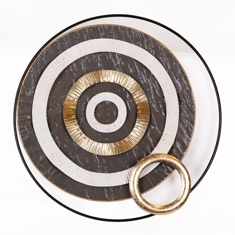 WALL DECOR METALLIC GREY - GOLD - WHITE 70.5x69.2x7cm 812-30006