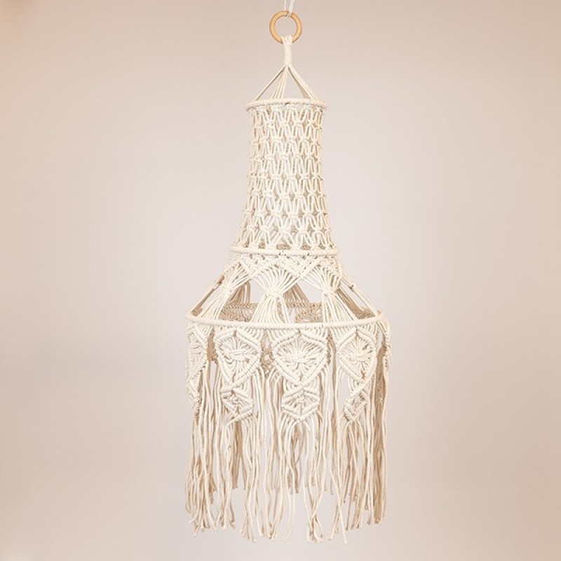 PENDANT LAMP MACRAME BEIGE 38x90cm 814-15002