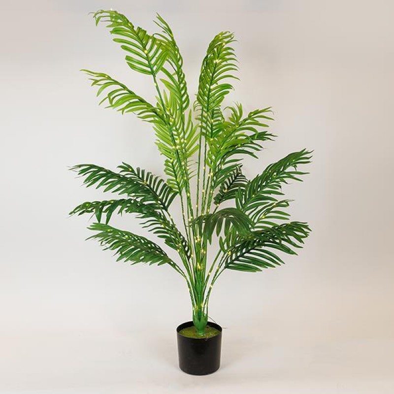 PALM TREE IN A POT 128cm, ADAPTOR, 150 WARM WHITE MINI LED, LEAD WIRE 3m, IP44 816-50045
