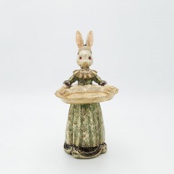EASTER BANNY WITH A PLATTER, POLYRESIN, 15.5x28.8x14.5cm 818-00001 EASTER BANNY WITH A PLATTER, POLYRESIN, 15.5x28.8x14.5cm 818-00001