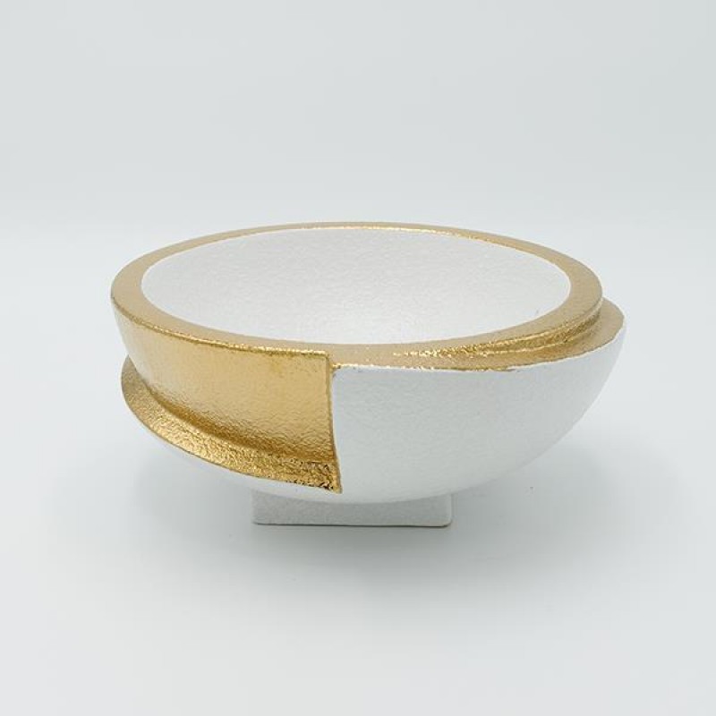 ДЕКОРАТИВНА КЕРАМИЧНА КУПА БЯЛА - ЗЛАТНА 23.5X23X10.5CM ДЕКОРАТИВНА КЕРАМИЧНА КУПА БЯЛА - ЗЛАТНА 23.5X23X10.5CM