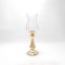 CANDLE HOLDER WITH AMBER GLASS CUP METAL GOLD 13x46cm 819-00239