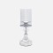 CANDLE HOLDER WITH CLEAR GLASS CUP METAL SILVER 11x19cm 819-00242