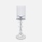 CANDLE HOLDER WITH CLEAR GLASS CUP METAL SILVER 11x24cm 819-00243