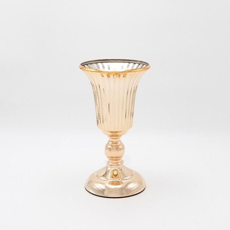 VASE,  METAL, GOLD, 14.5x27cm 819-00246