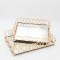 S/2 TRAY, METAL, WITH MIRROR, GOLD, 31x20/36x26cm 819-00268