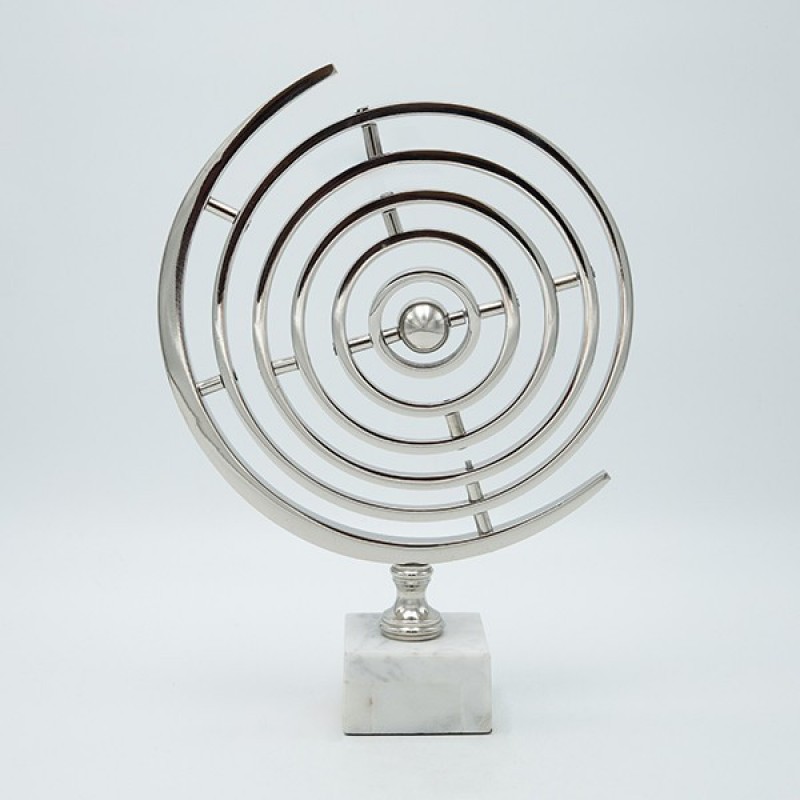 METAL GLOBE SILVER 25.35cm 819-00356