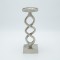 CANDLE HOLDER, METAL, SILVER, 09x09x26cm 819-00457