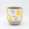 POT WITH LEMONS, CEMENT, WHITE-YELLOW, 17x17x17cm 819-00614