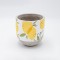 POT WITH LEMONS, CEMENT, WHITE-YELLOW, 14x14x14cm 819-00615
