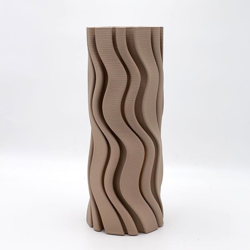 ПОРЦЕЛАНОВА ВАЗА СВЕТЛОСИВА 14.5X15X36CM