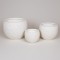 S/3 POT, FIBERCLAY, WHITE, 28x28x21.5/36x36x28.5/48x48x37.5cm 819-00749