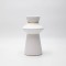 VASE, CERAMIC, WHITE WITH GOLD DETAILS, 11.5x11.5x20cm 819-00754