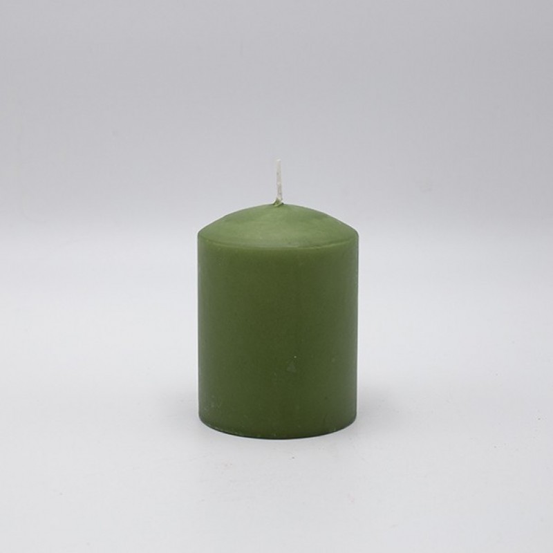 CANDLE OLIVE GREEN 7x10cm 819-00933