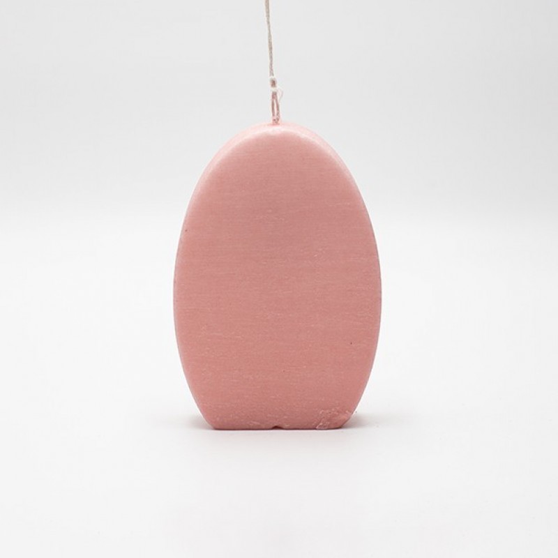 EGG CANDLE DUSTY PINK RUSTIC 10x15cm 819-00952