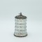 LANTERN METAL - GLASS WITH BATTERY SILVER - BLACK 10.5x10.5x18cm 819-01111
