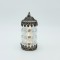 LANTERN METAL - GLASS WITH BATTERY SILVER - BLACK 8x8x17.5cm 819-01112