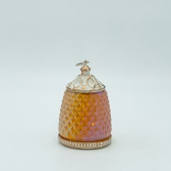 LANTERN METAL - GLASS WITH BATTERY AMBER - WHITE 7.5x7.5x11.5cm 819-01114 LANTERN METAL - GLASS WITH BATTERY AMBER - WHITE 7.5x7.5x11.5cm 819-01114