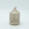LANTERN METAL - GLASS WITH BATTERY WHITE - GOLD 7.5x7.5x13.5cm 819-01116