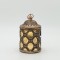 LANTERN METAL - GLASS WITH BATTERY WHITE - GOLD - AMBER 7.5x7.5x13.5cm 819-01117