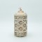 LANTERN METAL - GLASS WITH BATTERY WHITE - GOLD - AMBER 10x10x21.5cm 819-01118