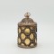 LANTERN METAL-GLASS WITH BATTERY WHITE - GOLD - BLACK 9x9x13cm 819-01125