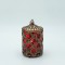LANTERN METAL - GLASS WITH BATTERY GOLD - RED 8.5x8.5x15cm 819-01128