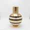 VASE IRON - CERAMIC WHITE-BLACK - GOLD 25.5x11x37.5cm 819-01155