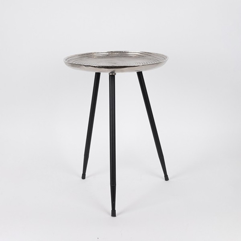 SIDE TABLE METALIC SILVER-BLACK 35x26x47cm 810-00142